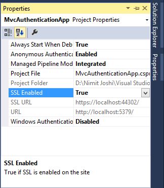 SSL Settings of MVC Application